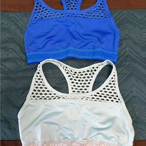 PINK Victoria's Secret Blue Mesh Sports Bras